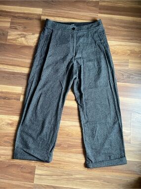 ME+EM Grey Wool Blend Wide Leg Cropped Trousers UK 14 US 10